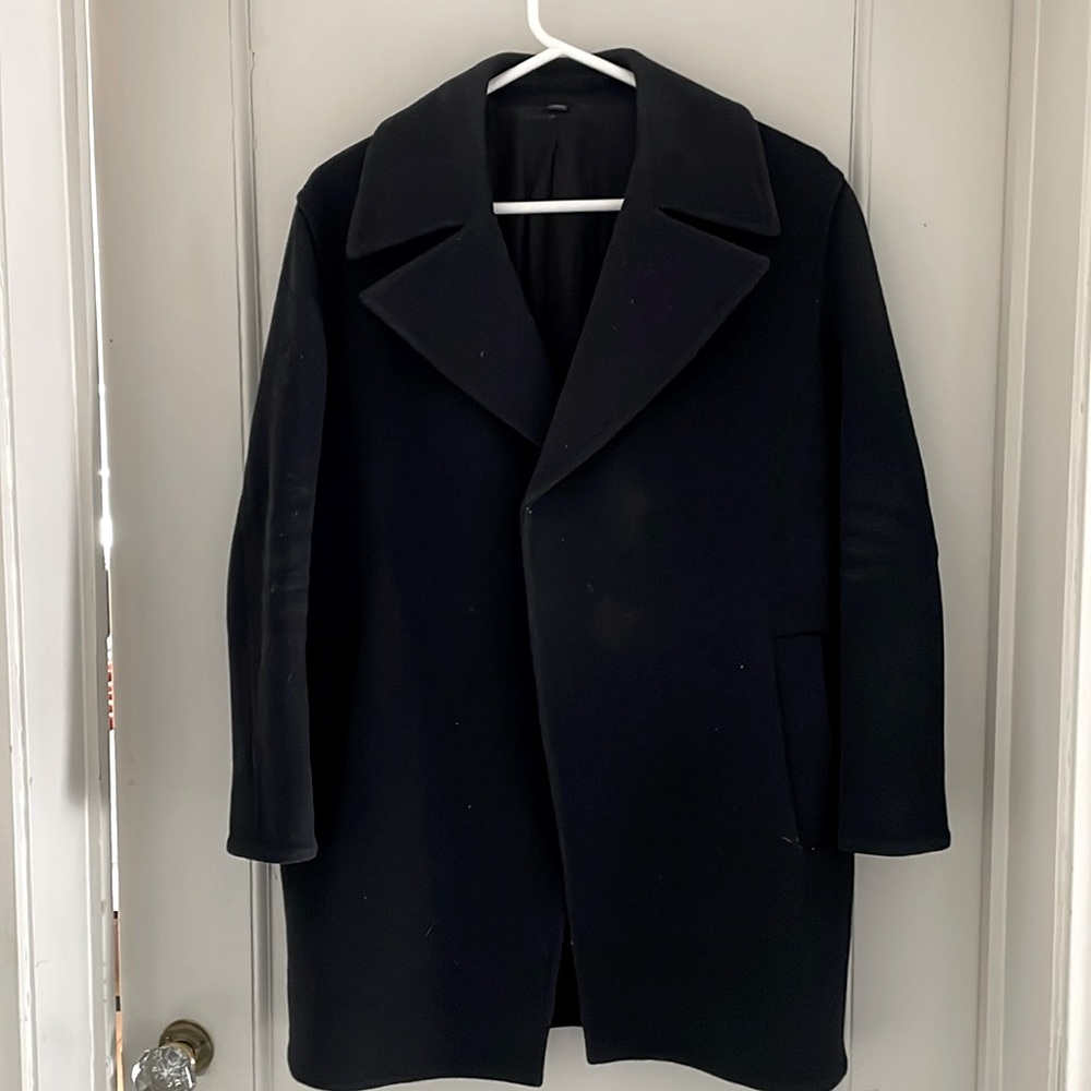 All Saints pea coat in midnight navy